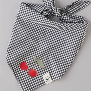 AB/ American Beagle gingham cherry dog bandanna